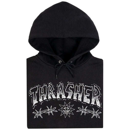 Barbed Wire Pullover Hoodie Blk(size options listed)