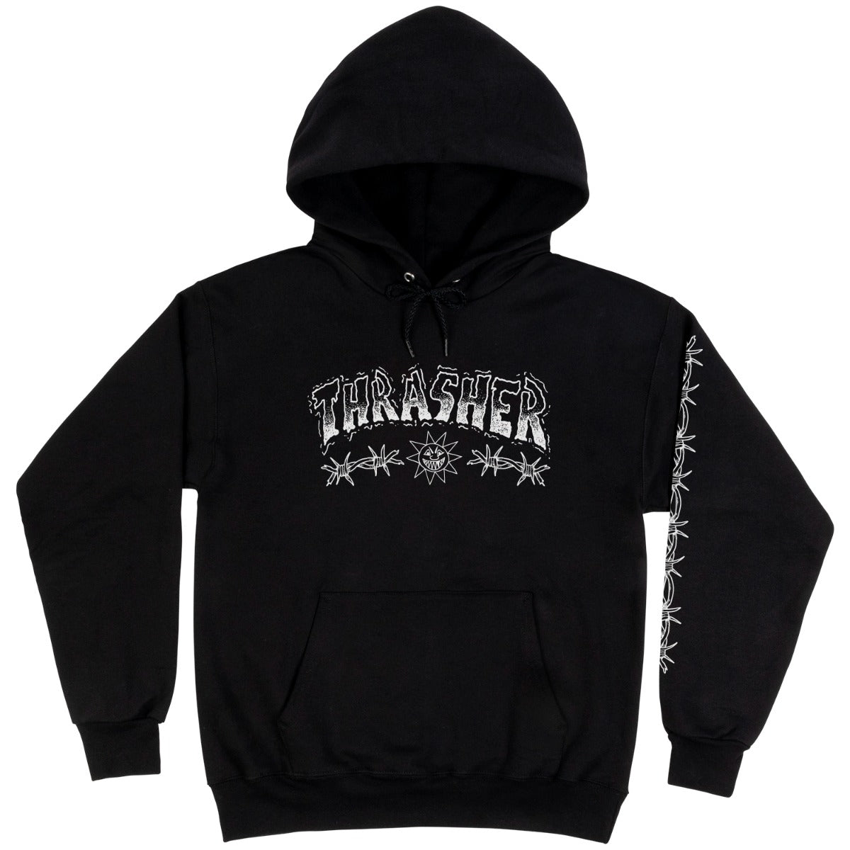 Barbed Wire Pullover Hoodie Blk(size options listed)