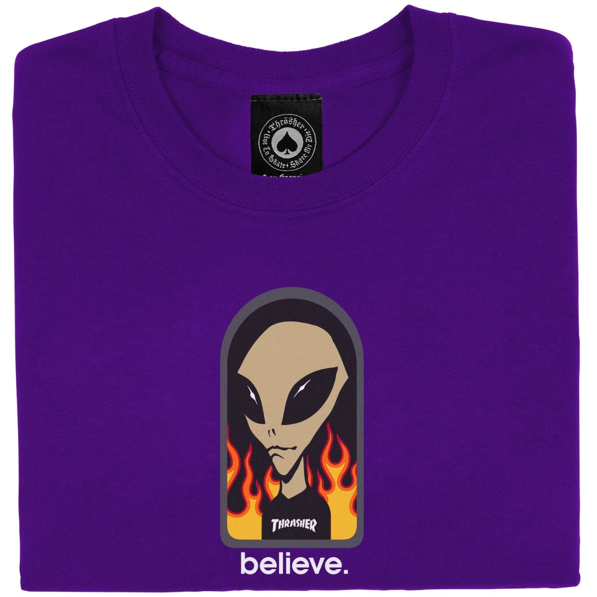 Thrasher X AWS Believe S/S tee Shirt Purp(size options listed)