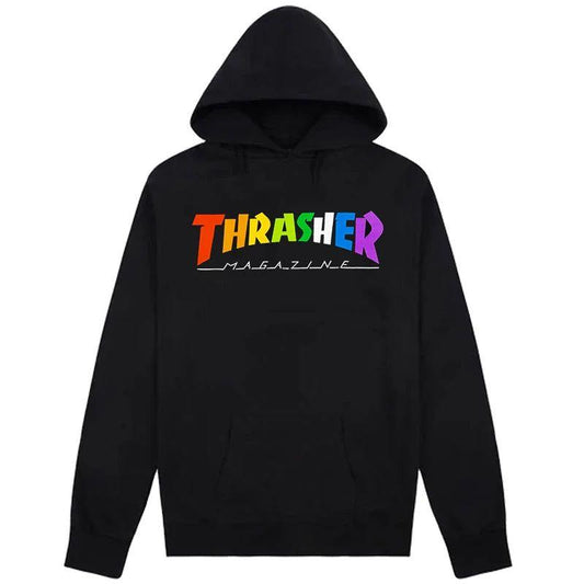 Rainbow Mag Pullover Hoodie Blk (size options listed)