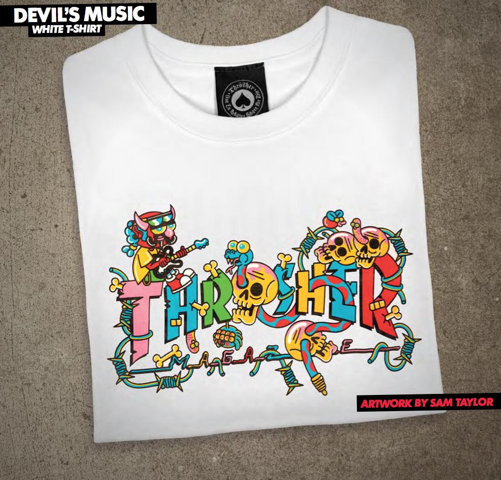 Devil's Music S/S Tee Shirt Wht (size options listed)