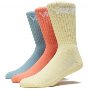 Classic Crew Socks 3Pk Mint/Coral/Blu (size options listed)