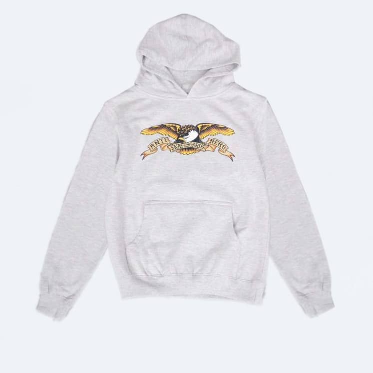 Eagle Youth Pullover Hoodie Gry Hthr Youth (size options listed)