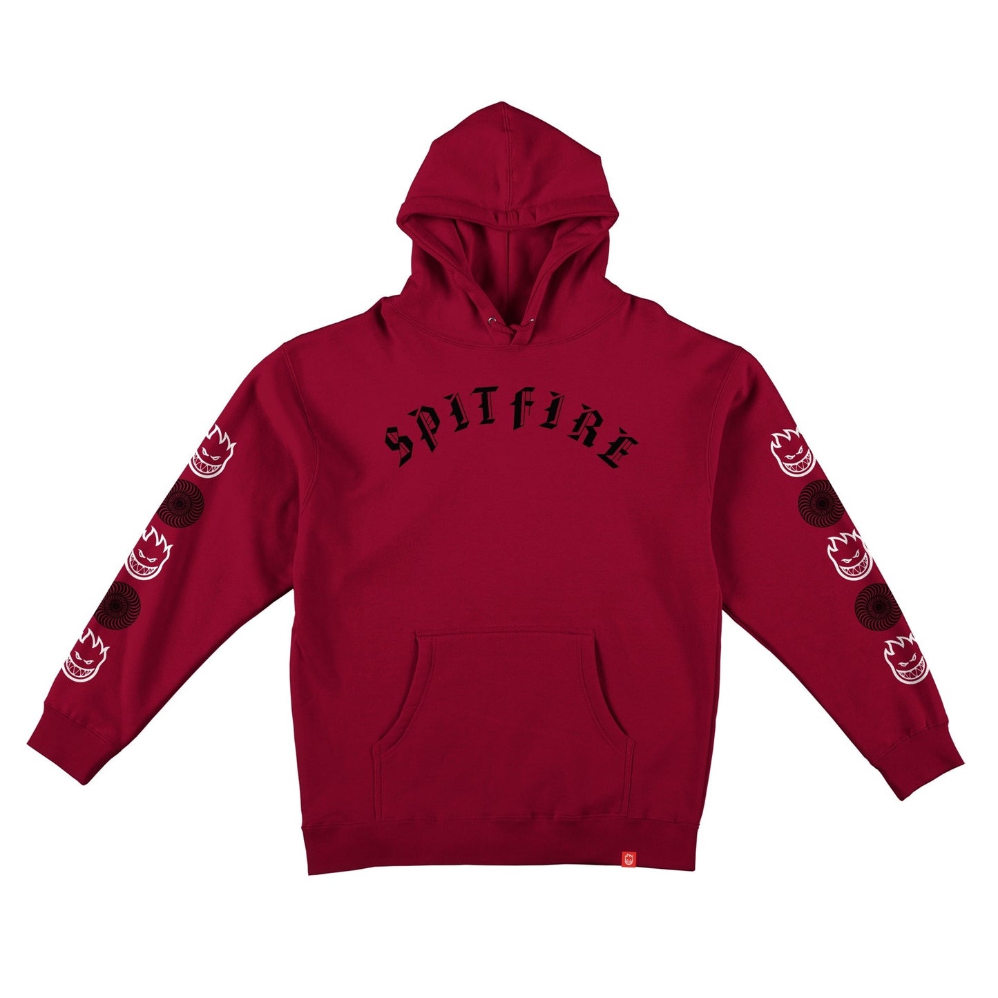 Old E Combo Sleeve Pullover Hoodie Scarlet Red (size options listed)
