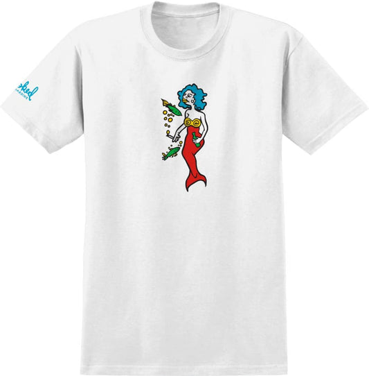 Mermaid S/S Tee Shirt Wht/Blu (size options listed)