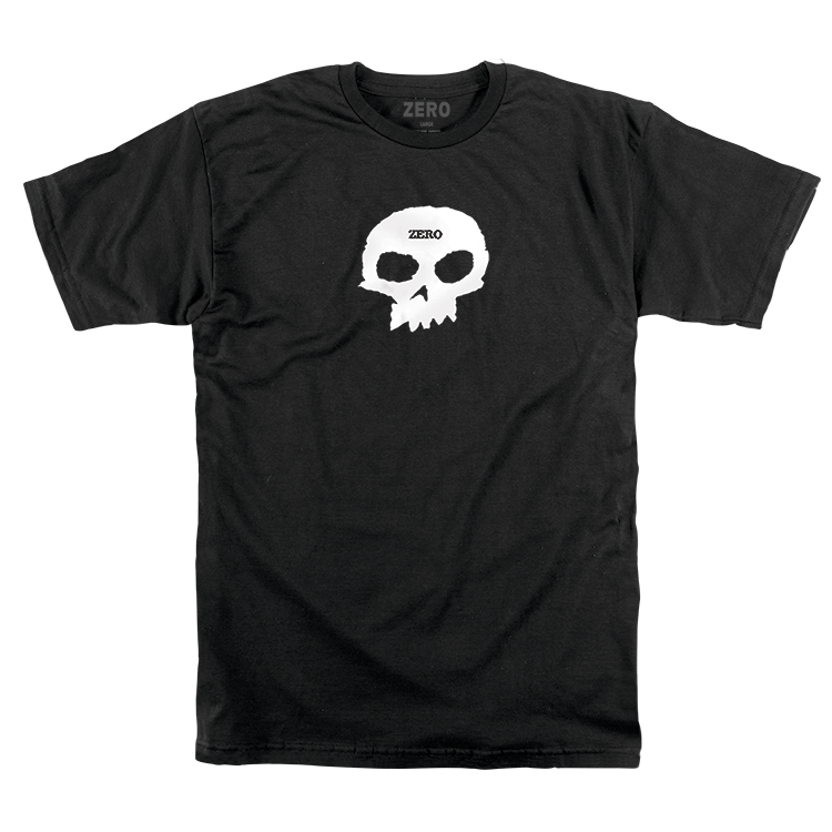 Single Skull S/S Tee Shirt Blk (size options listed)