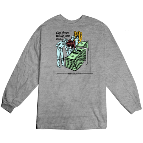 Get Money L/S Tee Shirt Grey (size options listed)