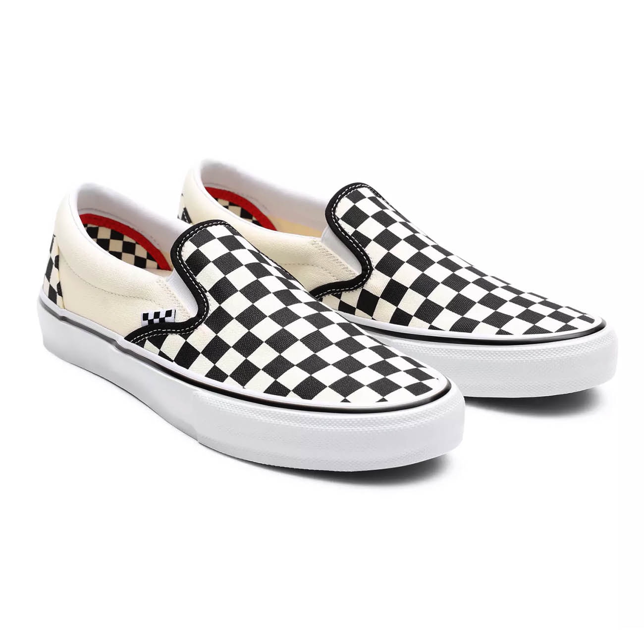 Checkerboard Skate Slip On Shoe Blk/Wht (size options listed)
