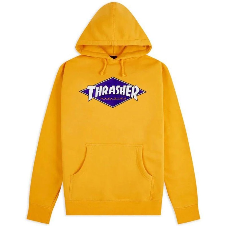 Diamond Logo Pullover Hoodie Gold/Purp (size options listed)