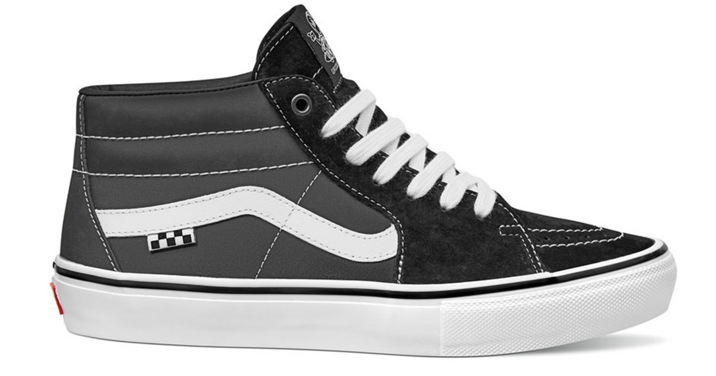 Skate Grosso Mid Shoe Blk/Wht/Emo Leather (size options listed)