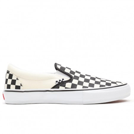 Checkerboard Skate Slip On Shoe Blk/Wht (size options listed)