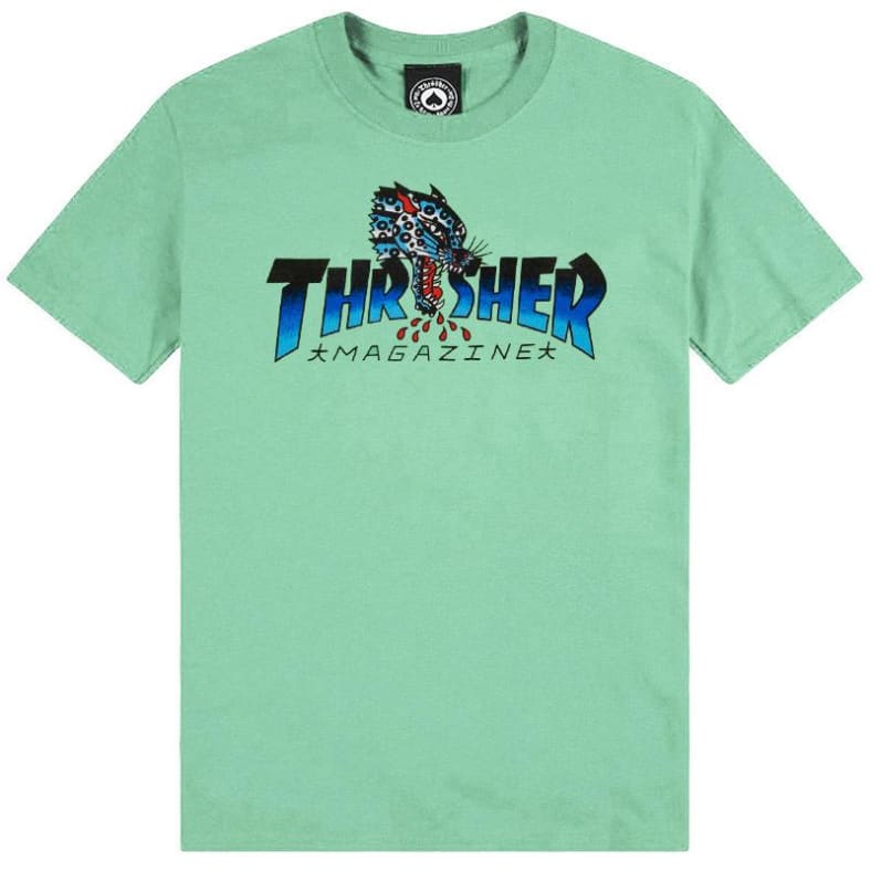 Leopard Mag S/S Tee Shirt Mint (size options listed)